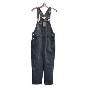 Madewell Women's Black Relaxed Denim Carpenter Overalls